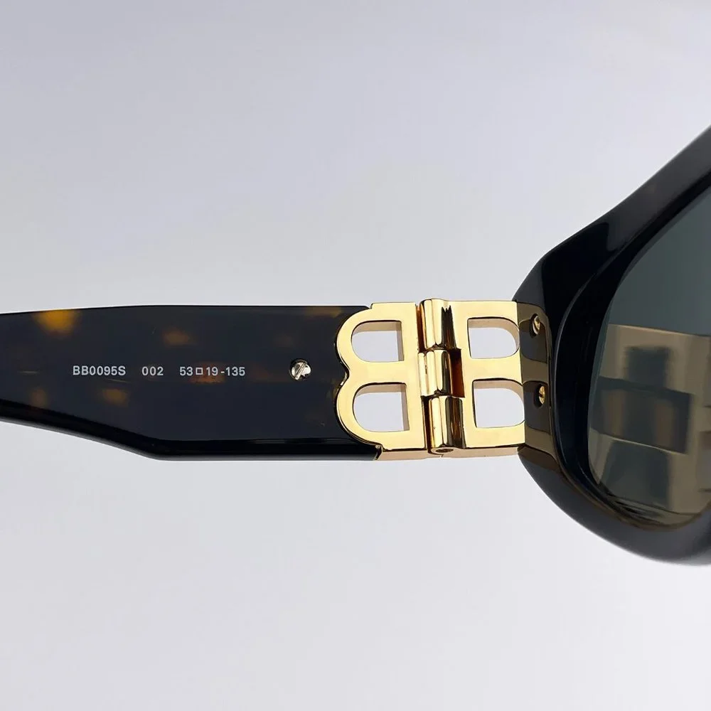 Balenciaga BB0095S 002 BRAND NEW Sunglasses Havana Brown Green Cat Eye Unisex
